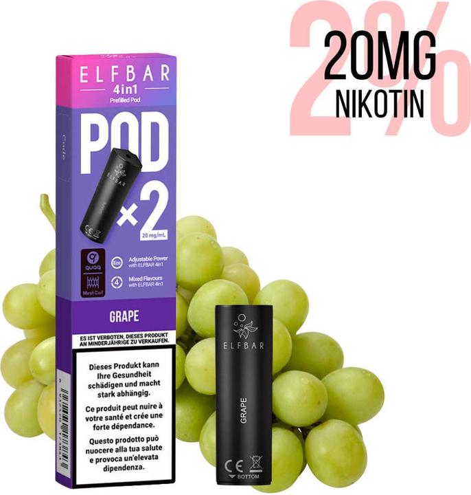 Image du produit Elfbar 4 in 1  2x2ml Pods (20mg)  Grape (Raisin)