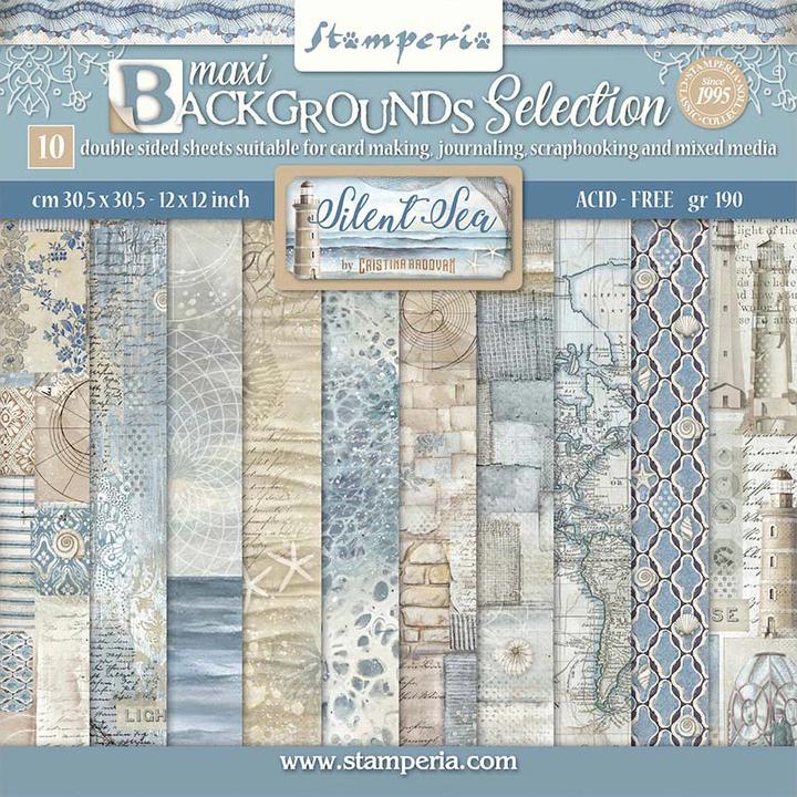 Stamperia Scrapbook-Block "Silent Sea Backgrounds" (10 x)