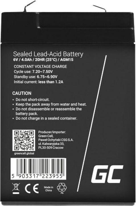 Image du produit GreenCell AGM15 (6 V, 4 Ah)