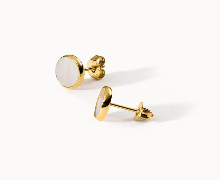 Purelei White Gloss Ohrringe (Acciaio inox 4K placcato oro, Madreperla)