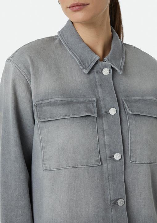 Image du produit Comma Indoor-Jacke Elastisches Denim-Overshirt mit aufgesetzten Taschen (44)
