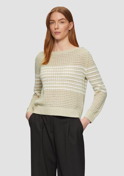 Actual product image S.Oliver Strickpullover Pullover aus leichtem Lochstrick mit dekorativen Knöpfen (32)