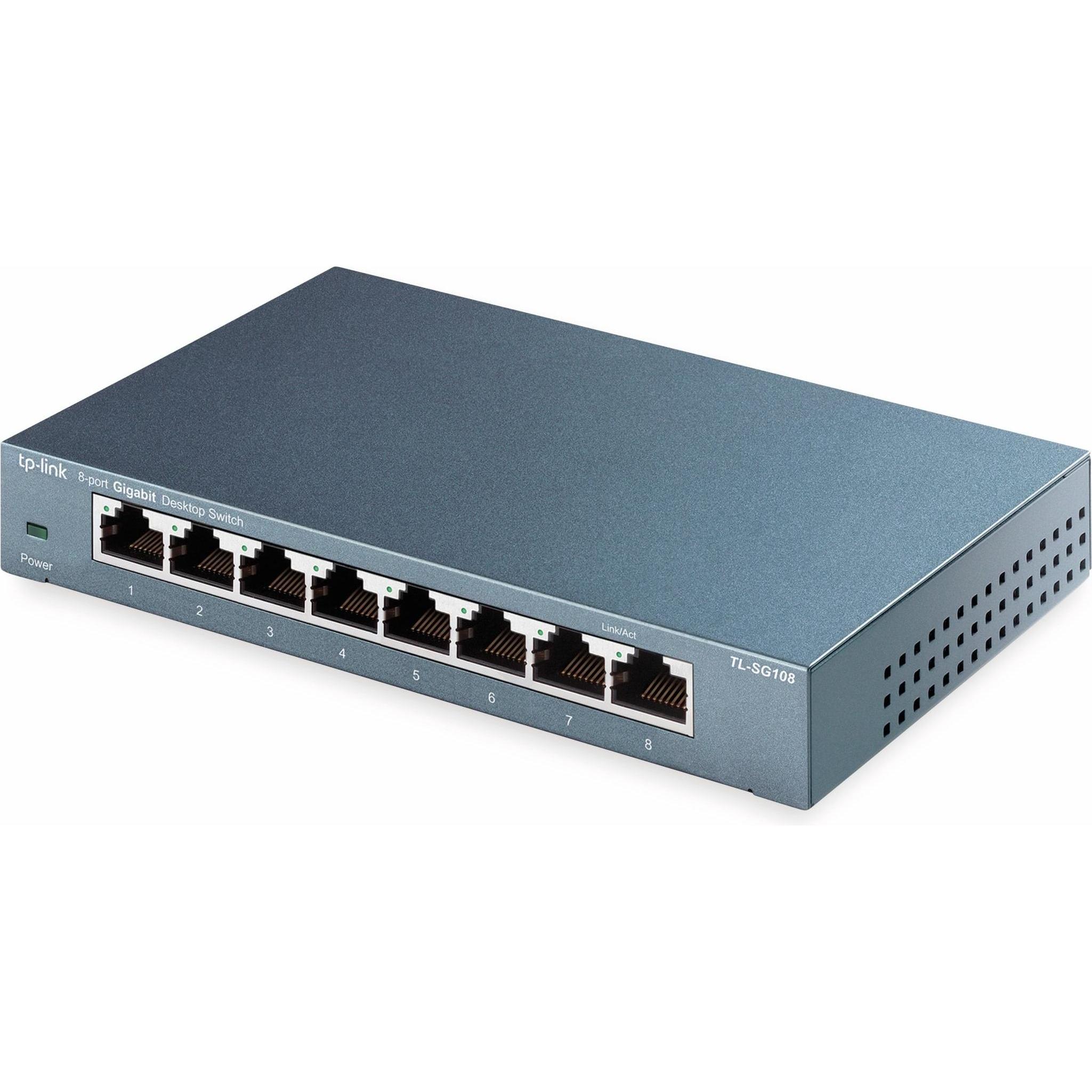 Thumbnail - TP-Link Tl-Sg108 (8 Ports), Netzwerk Switch, Grau
