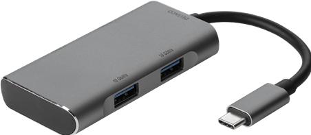 Produktbild Deltaco USBC-HUB201 notebook dock/port replicator Wired USB 3.2 Gen 1 (3.1 Gen 1) Type-C Grey (USB-C)