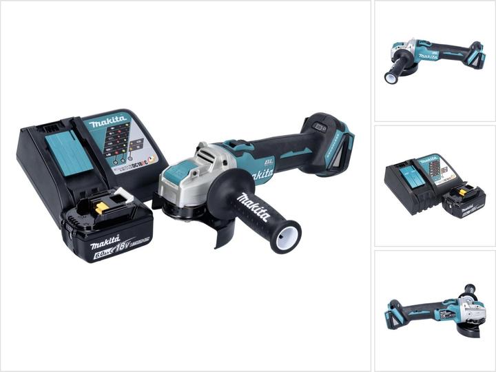 1x Makita DGA 521 cordless angle grinder, 1x additional handle ( 158237-4 ), 1x protective cover ( 347618-9 ), 1x Makita BL 1860 B 18 V 6.0 Ah battery, 1x Makita DC 18 RC charger