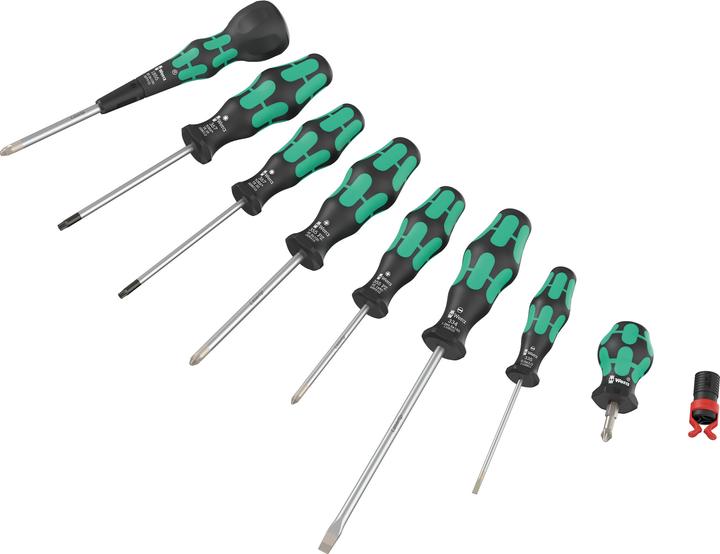 Produktbild Wera 05134029001 - Schraubendrehersatz Kraftform Ball-Grip Set 2 9-teilig (Pin-torx, Pozidriv-Kreuzschlitz (PZ), Schlitz)