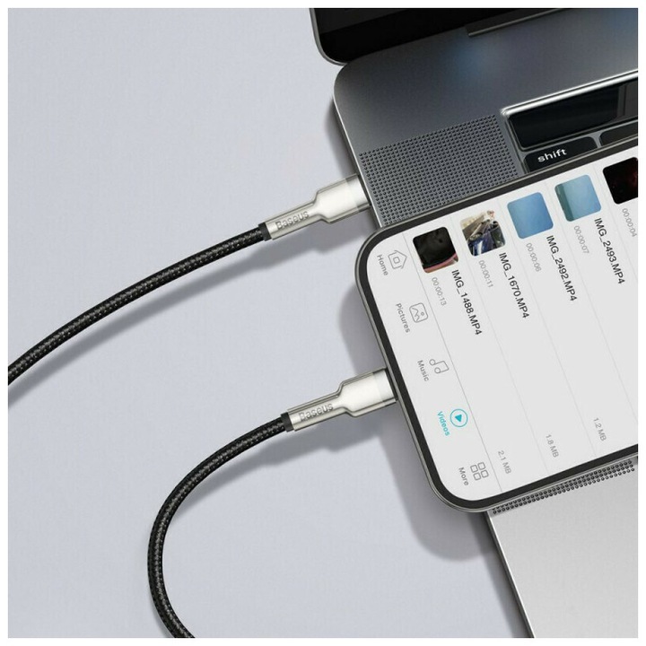Actual product image Baseus USB C – Lightning (0.25 m, USB 3.0)