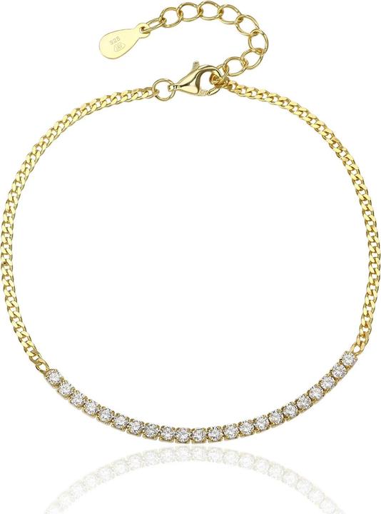 JVD - Glittering gold-plated bracelet with zircons SVLB0557XJ6GO18