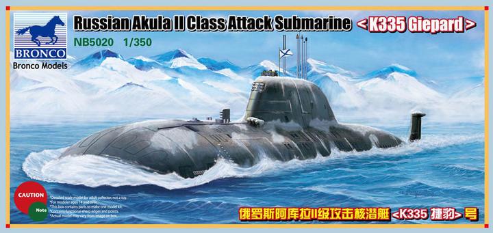 Actual product image Bronco Russian Akula II Class Attack Submarine 'K335 Giepard'