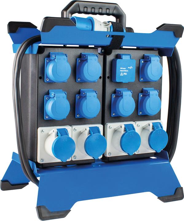 As - Schwabe CEE stand-mounted power distributor STECKY DUO 5 (CEE 7/3, CEE 7/3, CEE, USB)