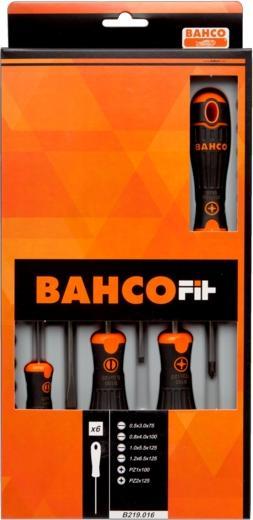 Produktbild Bahco BahcoFIT Schraubendreher-Satz für Schlitz- und Pozidriv-Schrauben mit Gummigriff - 6-teilig (Pozidriv-Kreuzschlitz (PZ))