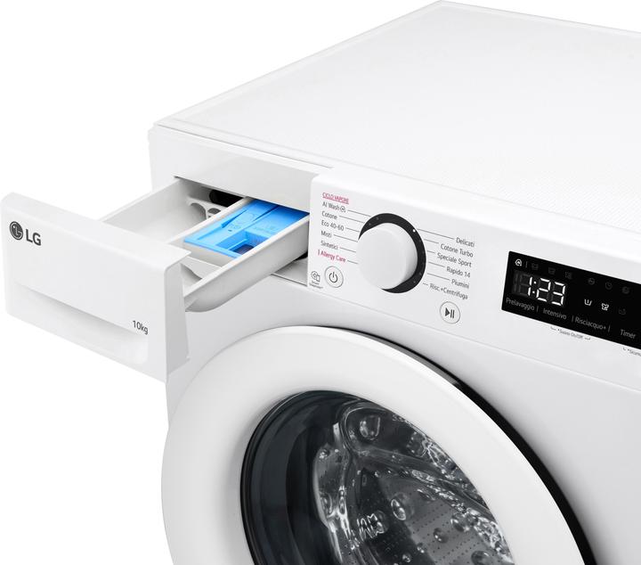 Actual product image LG F4R3010NSWW Washing machine 10kg AI DD, Class A-10%, 1400 rpm, Steam wash (10 kg, Left)