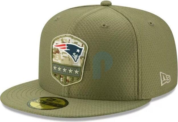 Produktbild New Era NFL - New England Patriots - On Field Salute to Service 59Fifty Cap Oliv 7.125 (56)