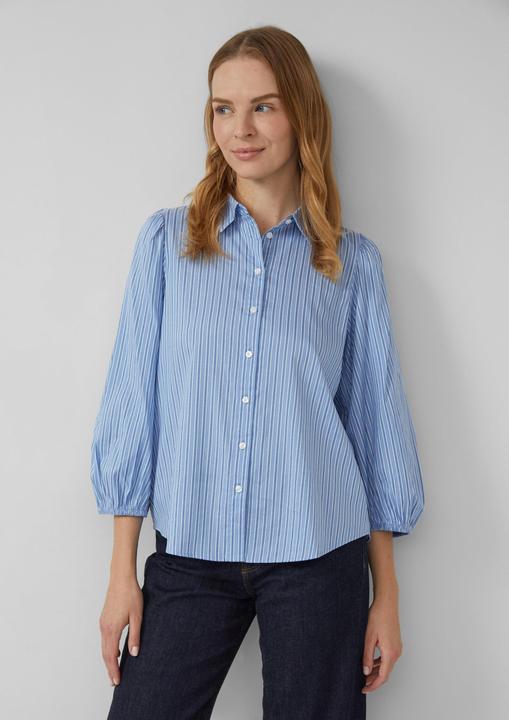 Immagine prodotto s.Oliver Bluse Gestreifte Hemdbluse mit 3/4-Arm und Raffung (44)