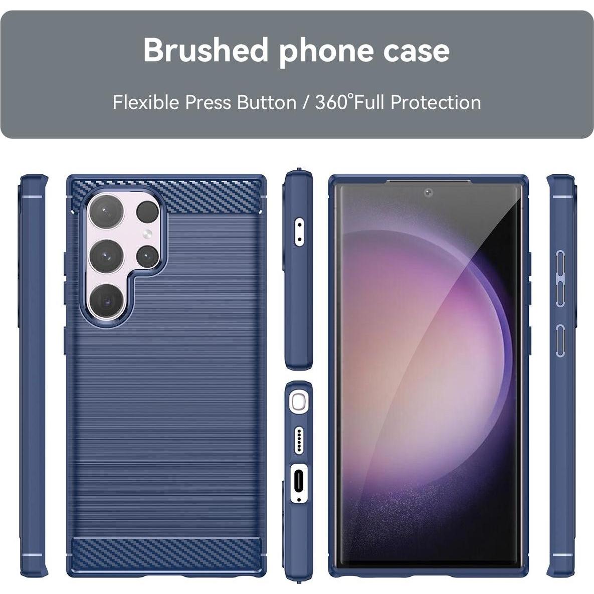 Thumbnail - Amazon Hülle für Samsung Galaxy S24 Ultra 5G Schutz Handy Case Cover Carbon Etui Bumper (Samsung Galaxy S24 Ultra), Smar...