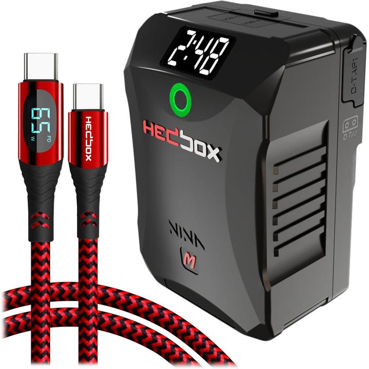 Immagine prodotto Hedbox - Supporto di bloccaggio Cine V (alluminio ad alta resistenza) - 98Wh / 6600mAh- 10A / 90W Max (Caricabatterie per fotocamere)