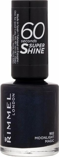 Produktbild Rimmel London Rimmel - 60 Seconds Super Shine - Nail Polish 8 Ml 902 Moonlight Magic By Rita Ora (902 Moonlight Magic By Rita Ora, Farblack)
