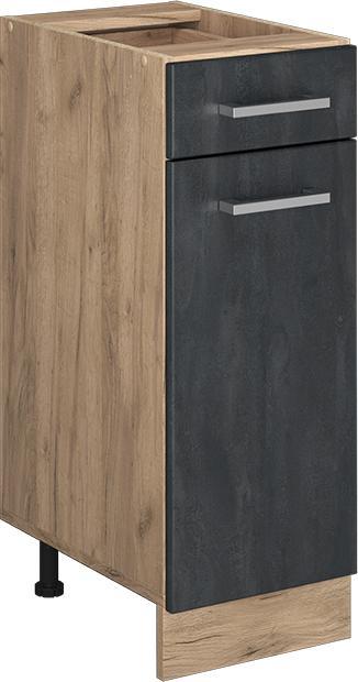 Goldkraft-Eiche, Schwarz, Schwarz Beton