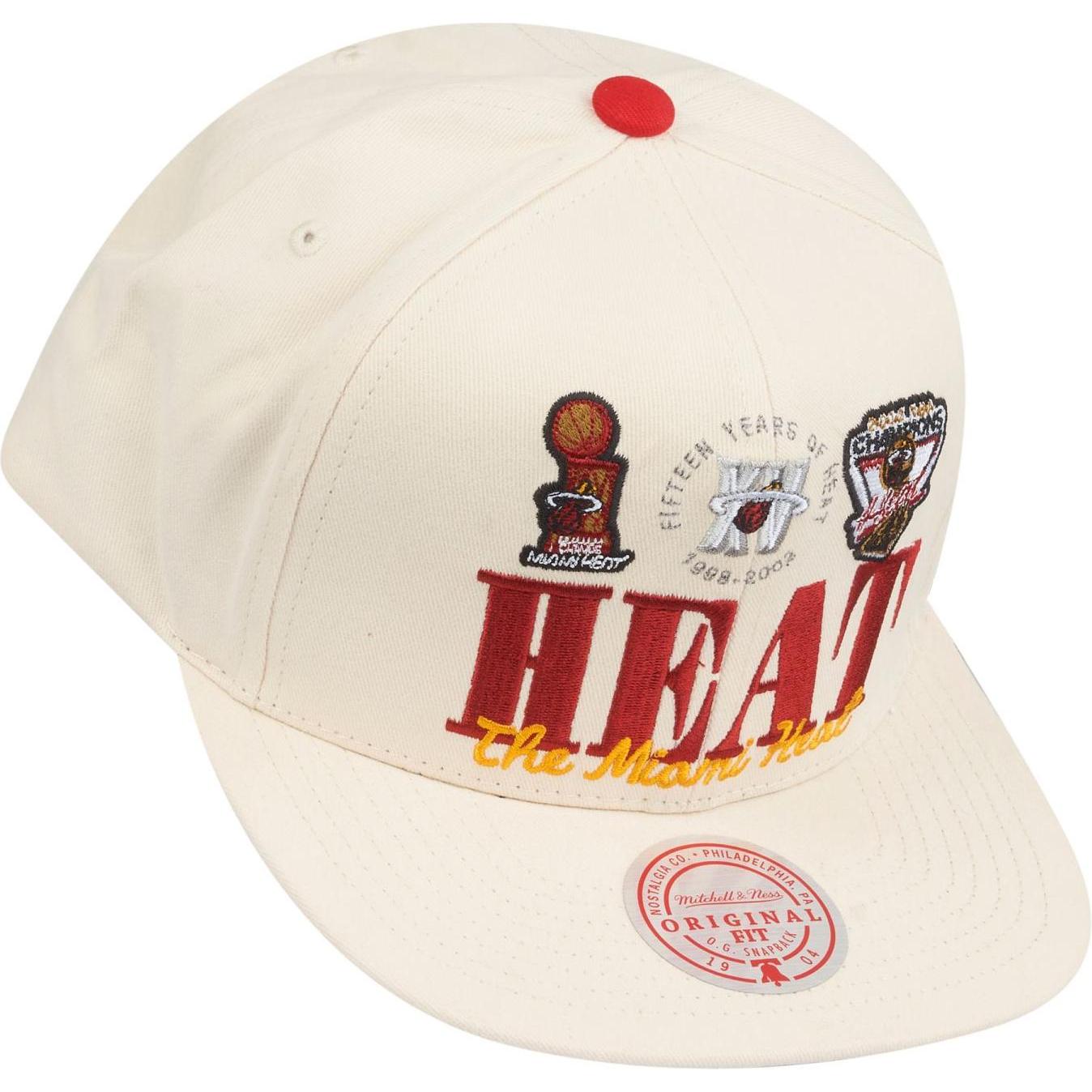 Thumbnail - Mitchell & Ness, Herren, Cap, Snapback Cap - RETRO FRAME Miami Heat, Beige, (One Size)