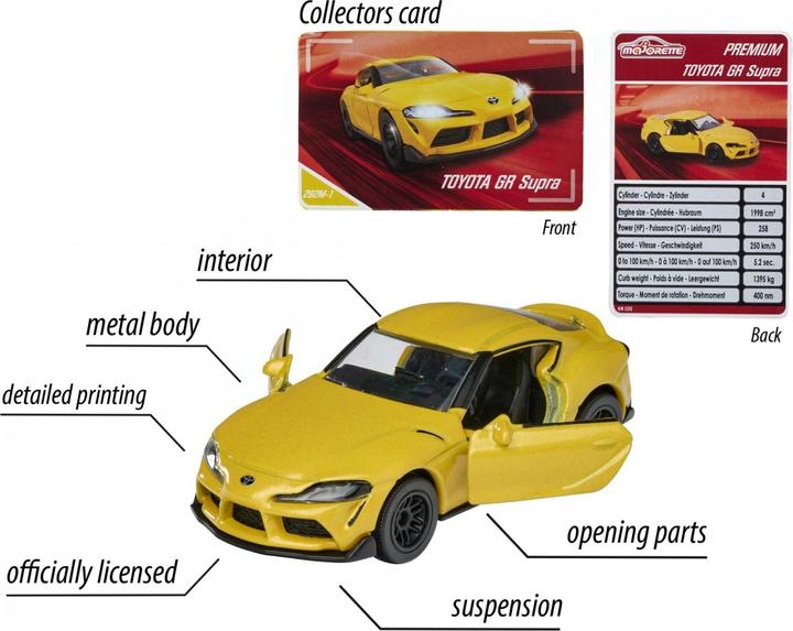 Image du produit Majorette Premium Cars Toyota Supra jaune