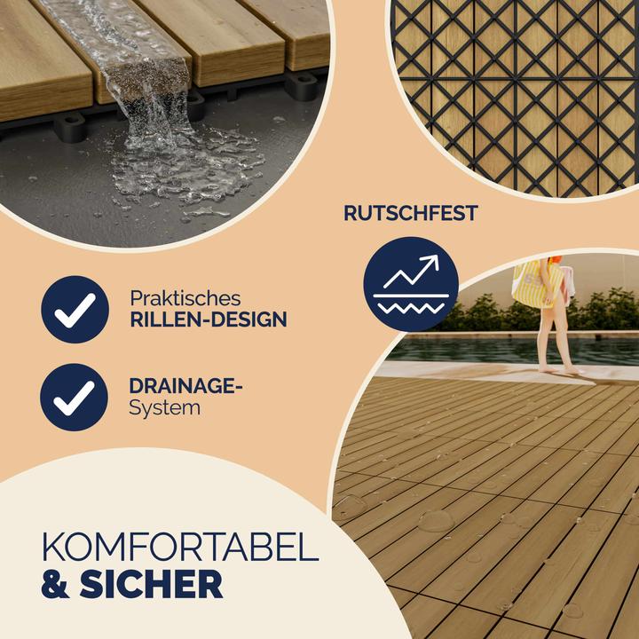 Produktbild Casaria Holzfliese (66 x, 30 x 30 cm)