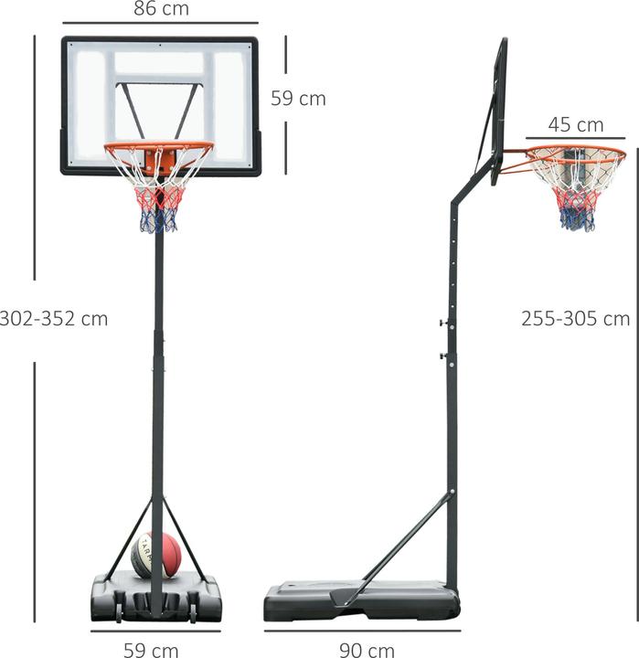 Produktbild Homcom Basketballkorb mit 2 Rädern