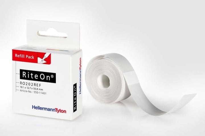 Produktbild HellermannTyton RiteOn® Nachfüllpackung Etiketten je Blatt: 100 RO203REF-100-WH Weiss Inhalt: 100 St. (1.91 cm)