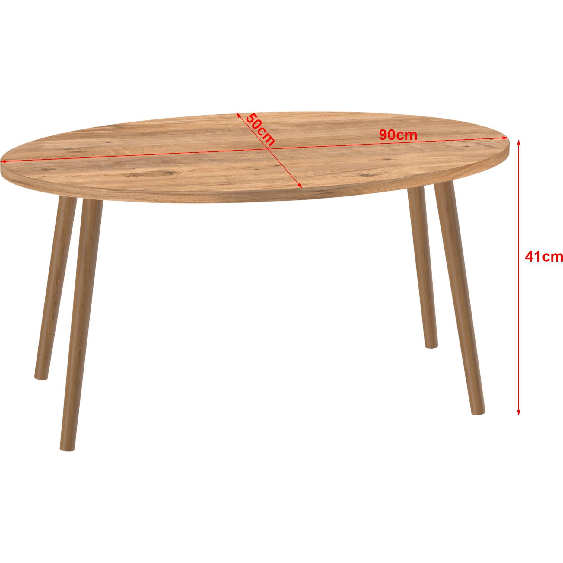 Thumbnail - En.Casa, Couchtisch + Beistelltisch, Sindal (41 x 90 x 50 cm)