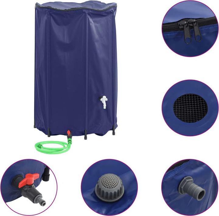 Produktbild VidaXL Wassertank mit Wasserhahn Faltbar 1000 L PVC (1000 l)