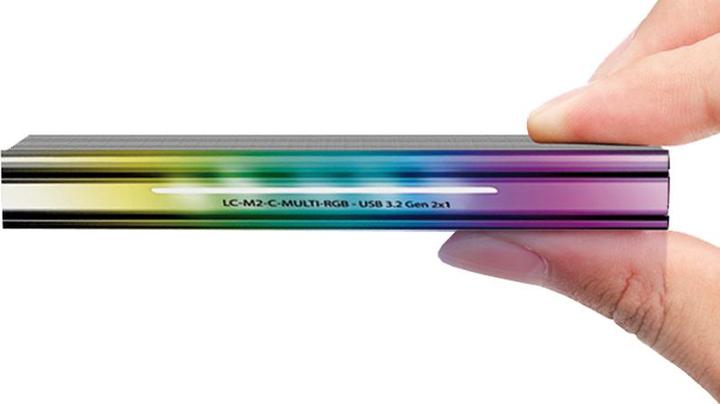 Produktbild LC-Power Externes Gehäuse LC-M2-C-MULTI-RGB M.2 (M.2 2280, M.2 2260, M.2 2242)
