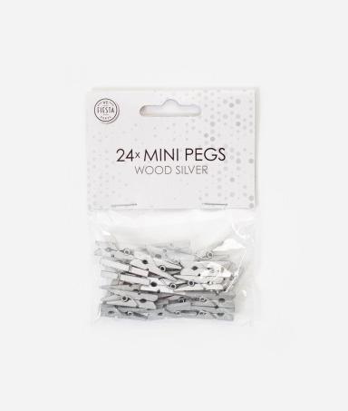 Immagine prodotto Fiesta Mini mollette in legno - argento - 24 pezzi