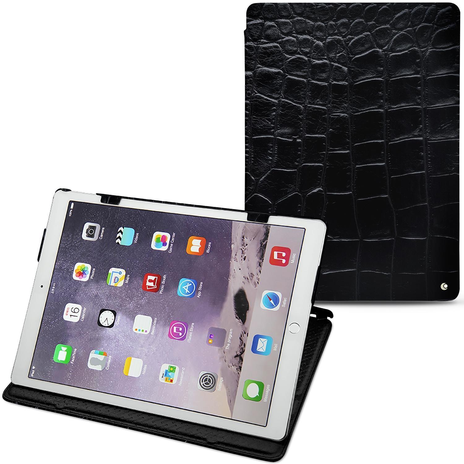 Noreve Lederschutzhülle horizontal (iPad Pro 12"), Tablet Hülle, Schwarz
