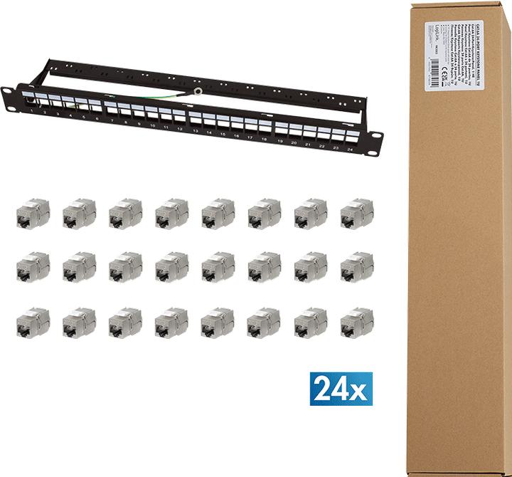 Actual product image LogiLink Modulares 24-Port Cat.6A Keystone Patchpanel, 1 HE, 19" Einbau, EconLine