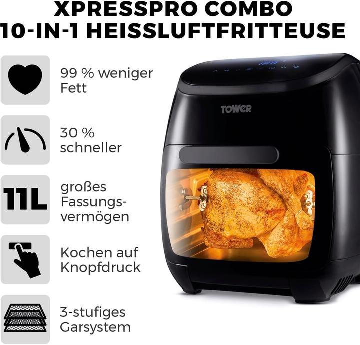 Produktbild TOWER 10-in-1 Digital-Heissluftfritteuse mit Schnellluftzirkulation, 60-Minuten-Timer