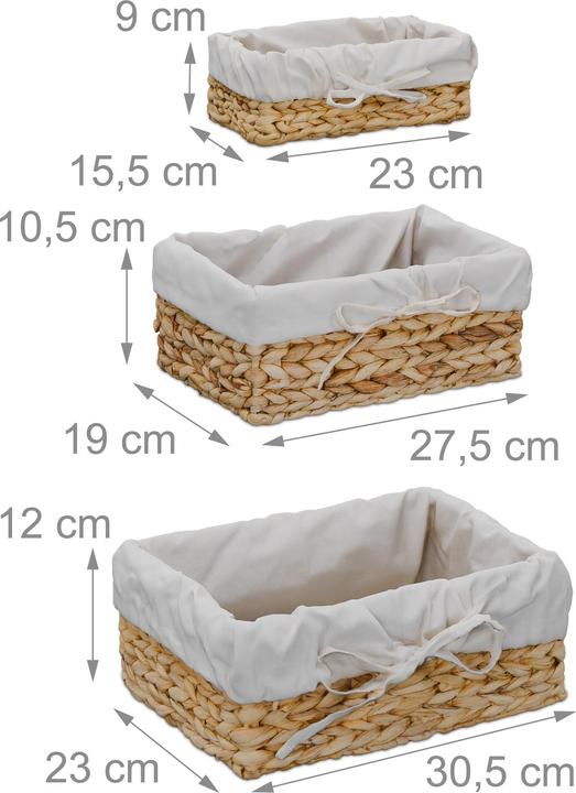 Produktbild Relaxdays 3tlg. Brotkorb-Set