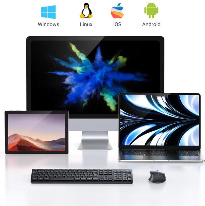 Actual product image Ugreen MK006 wireless mouse and keyboard set 2.4Ghz - black (Eng. Int., Wireless)