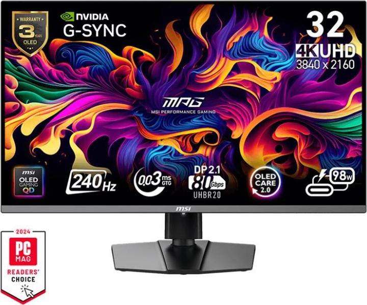 Image du produit MSI MPG 322URXDE QD-OLED - OLED-Monitor - Gaming - 81.3 cm (32") (31.5" sichtbar) - 3840 x 2160 UHD (3840 x 2160 pixels, 32")