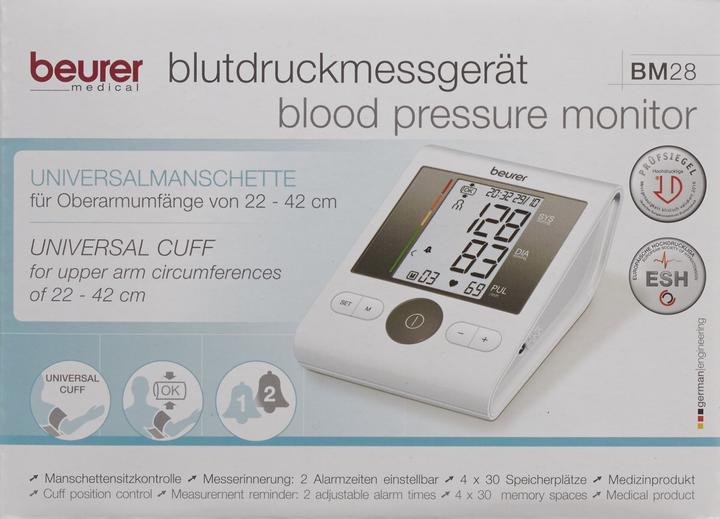 Actual product image Beurer Upper arm blood pressure monitor BM 28 with universal cuff (Blood pressure monitor upper arm)