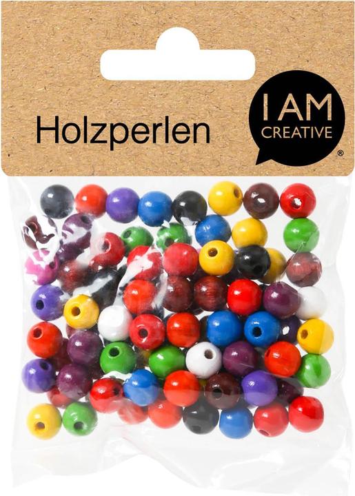 Actual product image I Am Creative Wooden beads mixture