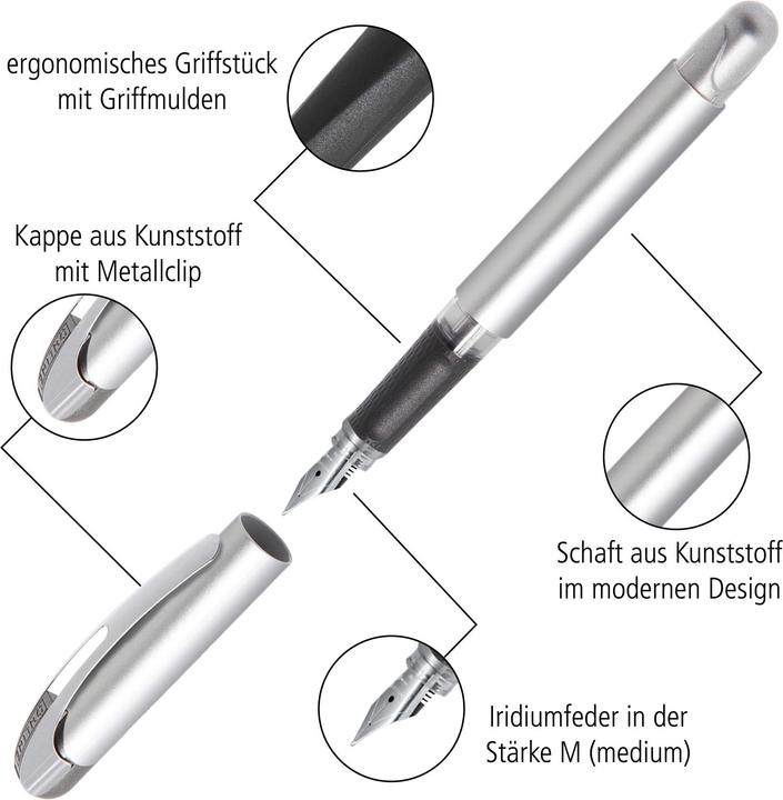 Produktbild Online Füllhalter College M 12583/3D Metallic Blue (Metallic Blue, 1x)