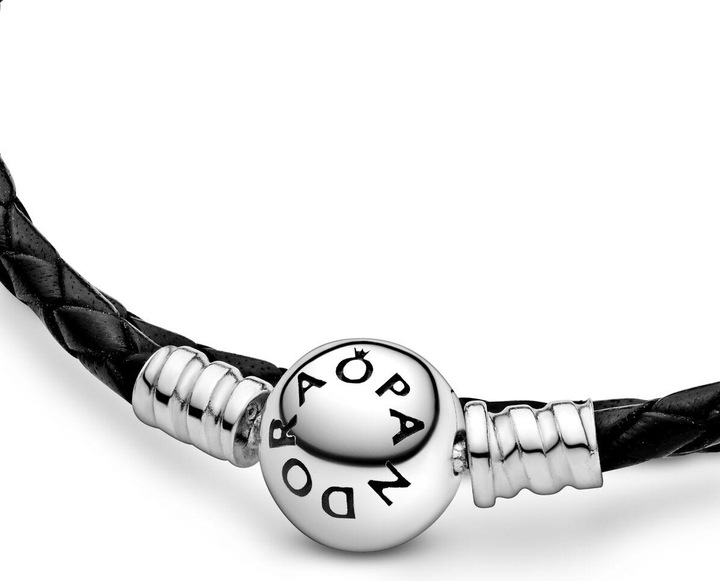 Immagine prodotto Pandora Bracciale doppio nero (41 cm, Argento, Cuoio)