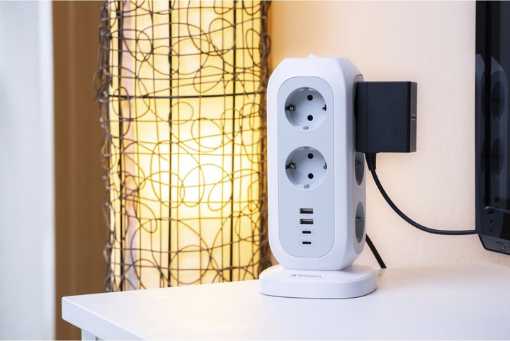 Produktbild Verbatim EU Power Tower 11 (11 x, CEE 7/4, USB-C, USB-A, 2 m)