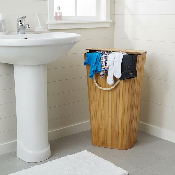 Actual product image Relaxdays Bamboo laundry bin (105 l)