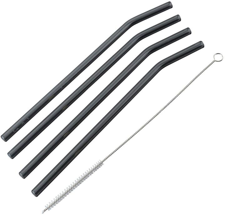 Fackelmann Strohhalm Glastrinkhalm Glas, 4 Stück, Materialtyp: Glas (4x)