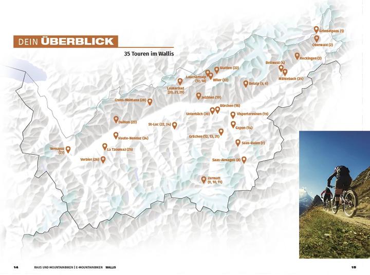 Actual product image Wallis Raus und Mountainbiken | E-Mountainbiken (German, Hallwag Kümmerly+Frey AG, 2022)