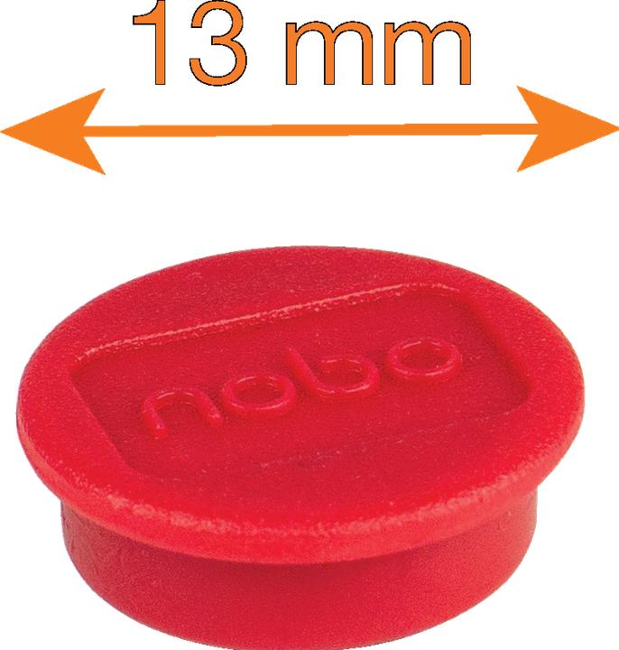 Actual product image Nobo Magnet round 13mm 1915286 red 10 pieces (10 x)