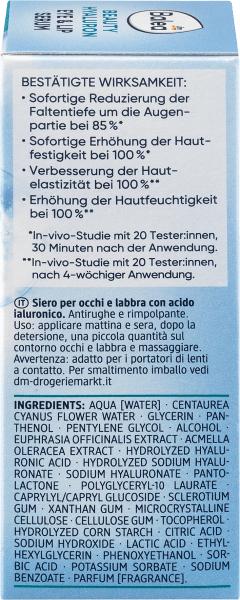 Immagine prodotto dm Balea Siero di bellezza Hyaluron per occhi e labbra (Siero per la cura degli occhi, 15 ml, Giorno + Notte)