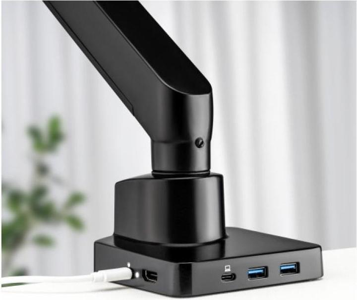 Actual product image Urban Factory Spring Monitor Arm With 6 In 1 Built-In USB-C Docking Station (32", 8 kg)