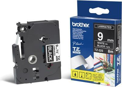 Produktbild Brother TZe-325 (0.90 cm, Schwarz, Weiss)
