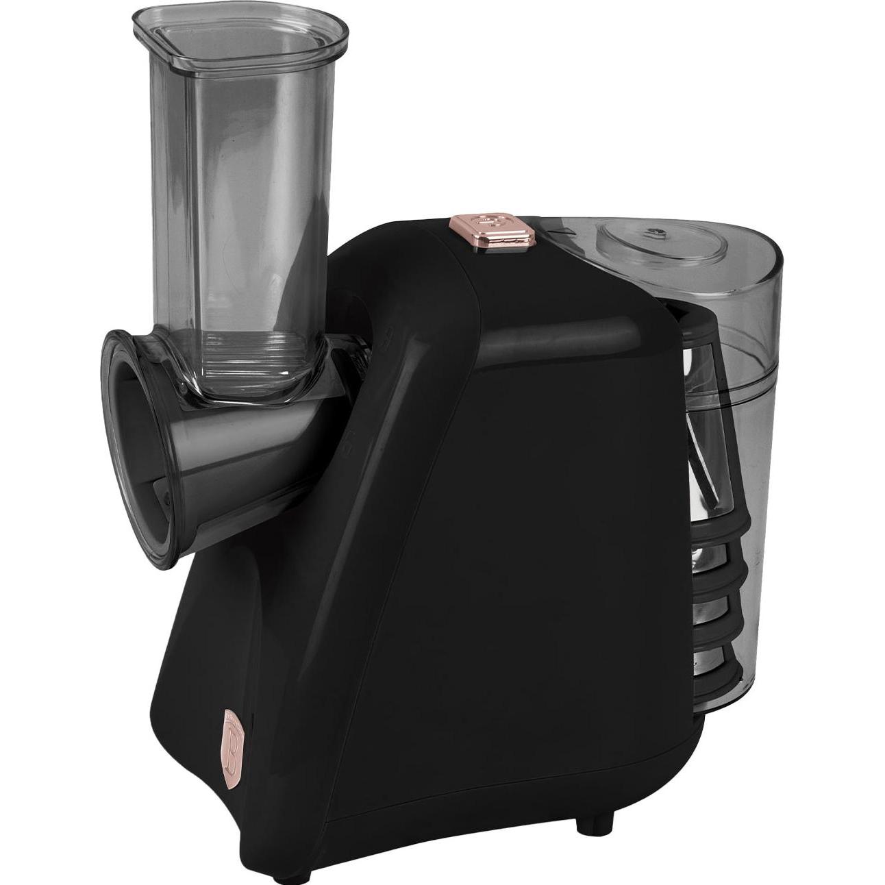 BerlingerHaus Haus elektronische Reibe für Gemüse & Obst Black Rose Collection, Grattugia, Rosa, Nero